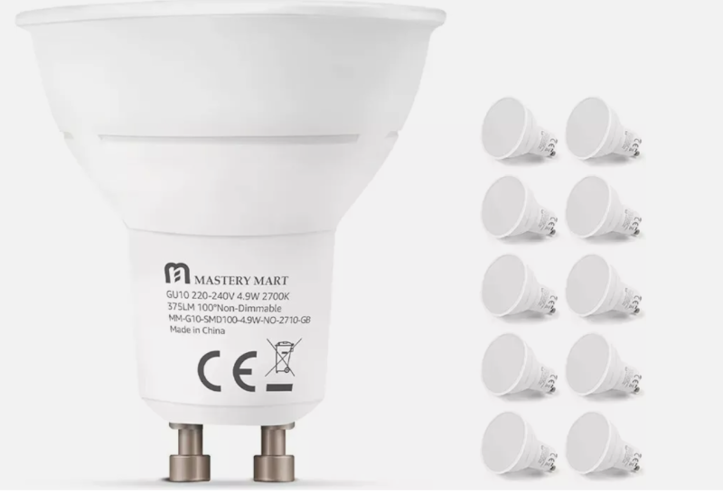 10 Pack 5W Gu10 Led Bulbs Spot Light Lamps Soft White / Down Light UK